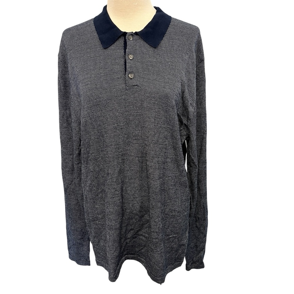 VINCE Blue Collared Long Sleeve Shirt (L)